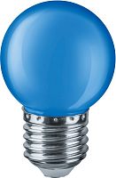 Лампа светодиодная Navigator NLL-G45-1-230-B-E27 Шар Е27 220В 1Вт синий картинка 